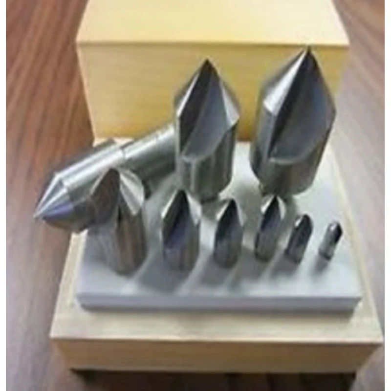 Precise 9 Piece Single Flute Countersink Set 90 Degree - MCS-002-90